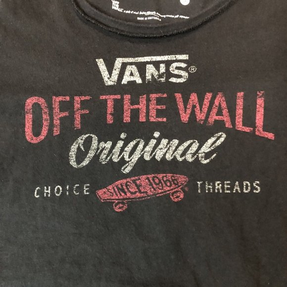Vans Sweaters - VANS Off The Wall Women Size Small Cropped Summer T-shirt Black Half Top